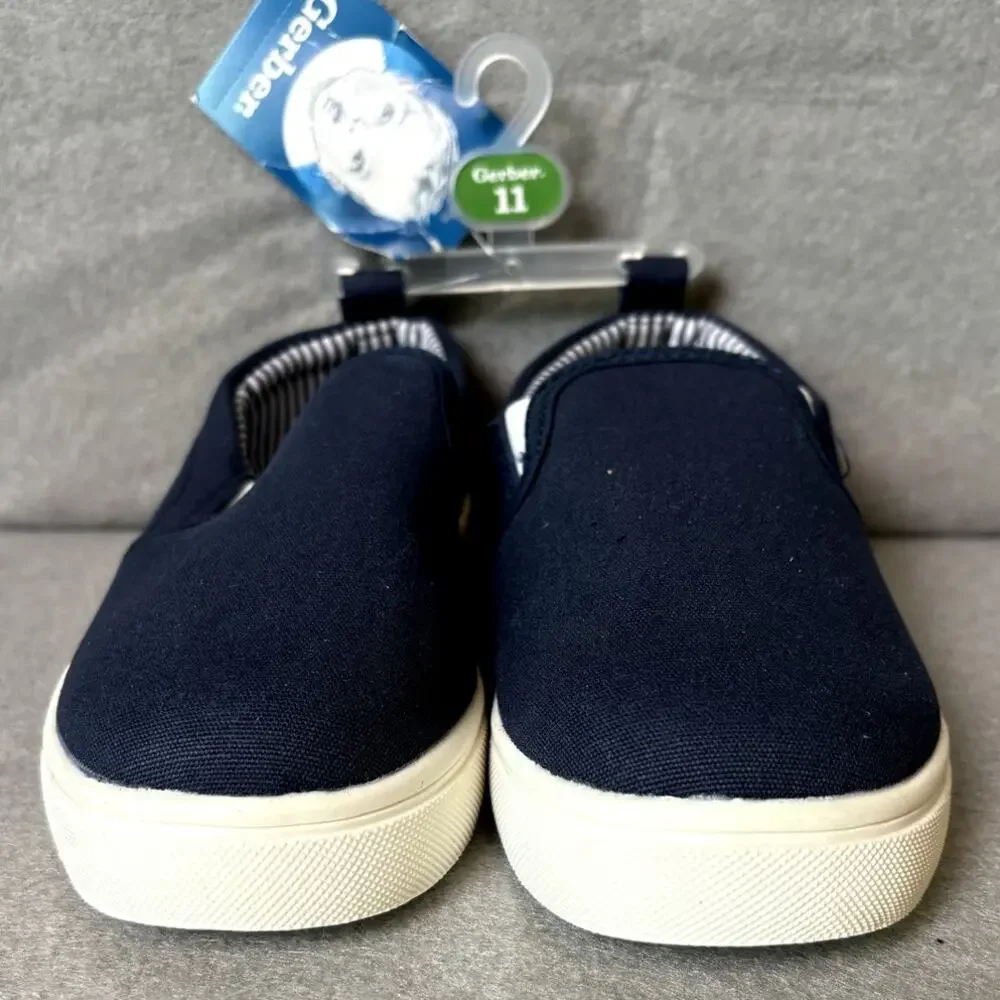 Gerber Boy Girl SlipOn Canvas Navy Blue Casual School Sneaker Shoes 11 NEW